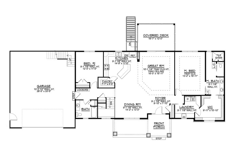 House Design - Floor Plan - Main Floor for Country House Plan #1064-184 - 4 bed, 3 bath