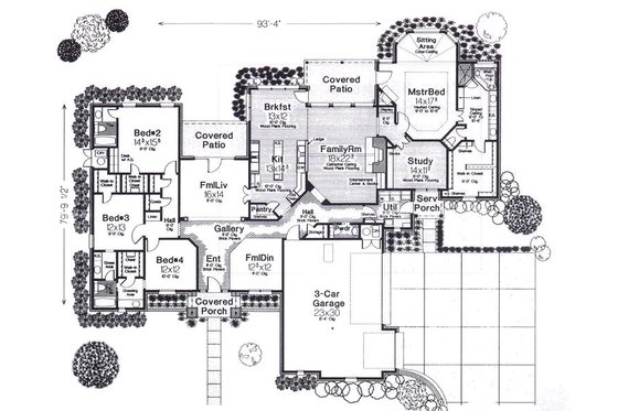 Floor Plan - Main Floor for European House Plan #310-941 - 4 bed, 3.5 bath
