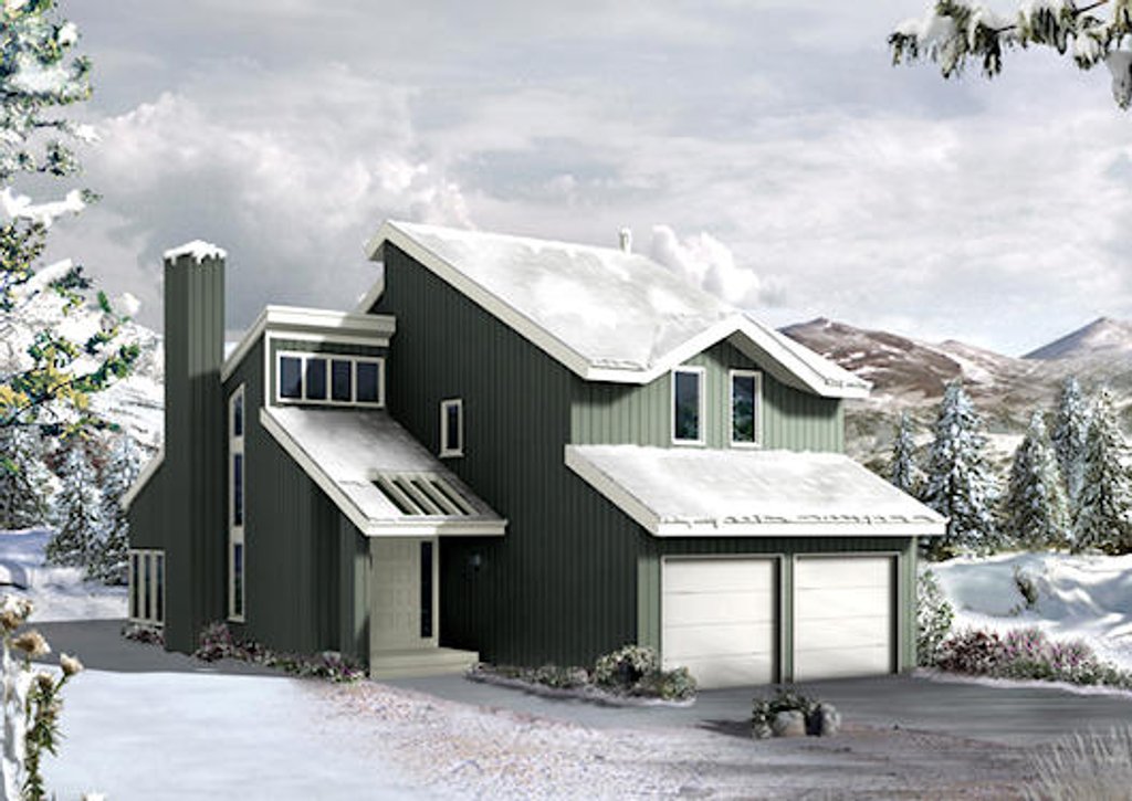 Exterior - Front Elevation 2 for Modern House Plan #57-429 - 3 bed, 2.5 bath