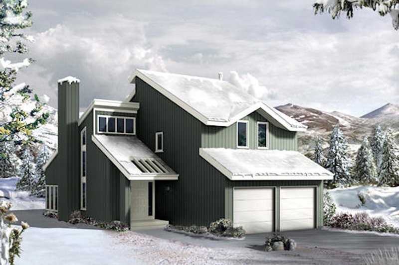 Exterior - Front Elevation 2 for Modern House Plan #57-429 - 3 bed, 2.5 bath