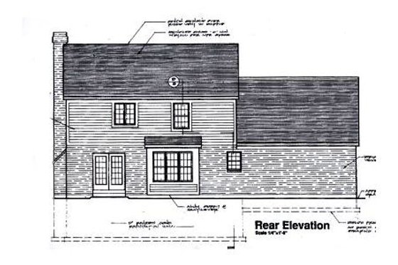 Exterior - Rear Elevation for Traditional House Plan #46-122 - 3 bed, 2.5 bath