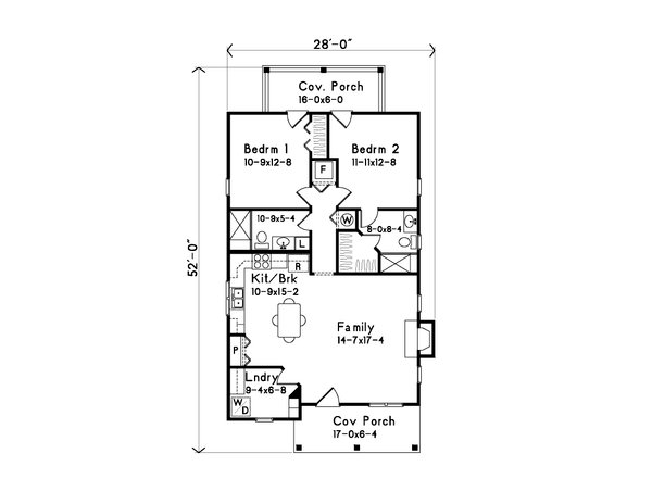 House Blueprint - Cottage Floor Plan - Main Floor Plan #22-568