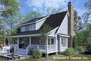 Exterior - Rear Elevation 1 for Country House Plan #929-112 - 3 bed, 2 bath