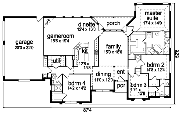 Dream House Plan - Traditional Floor Plan - Main Floor Plan #84-378