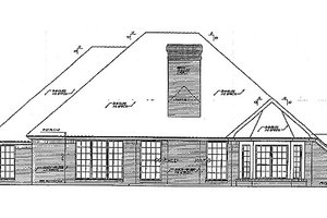 Exterior - Rear Elevation for European House Plan #310-210 - 4 bed, 2.5 bath