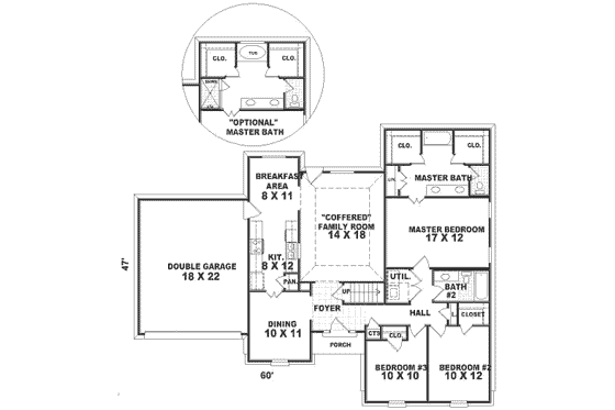 Floor Plan - Main Floor for Traditional House Plan #81-252 - 3 bed, 2 bath