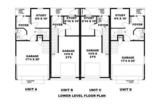 Floor Plan - Lower Floor for Craftsman House Plan #117-1056 - 10 bed, 12 bath