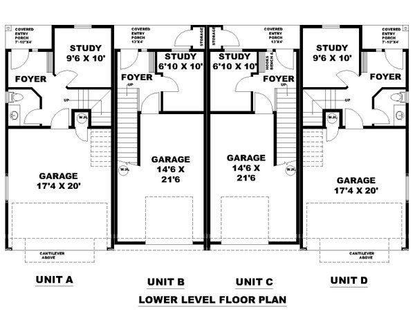 Dream House Plan - Craftsman Floor Plan - Lower Floor Plan #117-1056