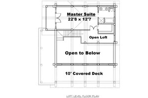 Floor Plan - Upper Floor for Log House Plan #117-556 - 3 bed, 3 bath