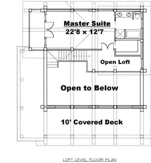 Log Floor Plan - Upper Floor Plan #117-556