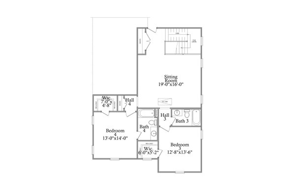 Traditional Floor Plan - Upper Floor Plan #69-390