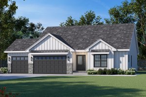 Exterior - Front Elevation 3 for Farmhouse House Plan #20-2547 - 3 bed, 2.5 bath