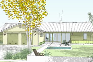 Architectural House Design - Ranch Exterior - Front Elevation Plan #445-6