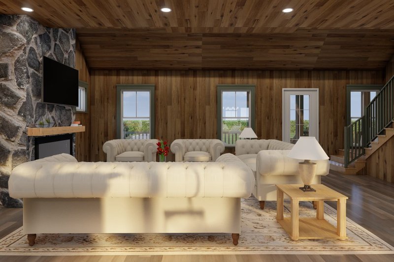 House Blueprint - Interior - Family Room for Country House Plan #17-3450 - 3 bed, 2 bath