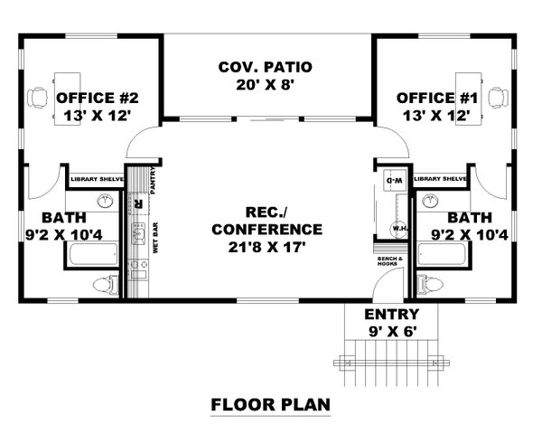 Home Plan - Adobe / Southwestern Floor Plan - Main Floor Plan #117-1031