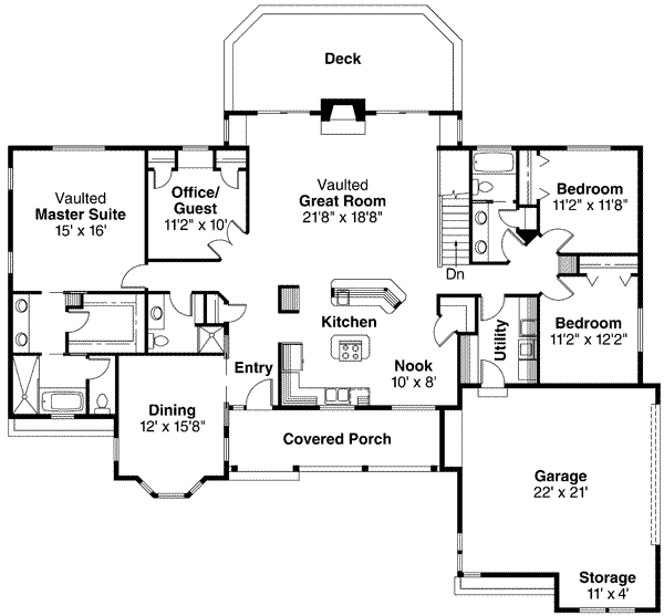 Ranch Floor Plan - Main Floor Plan #124-192