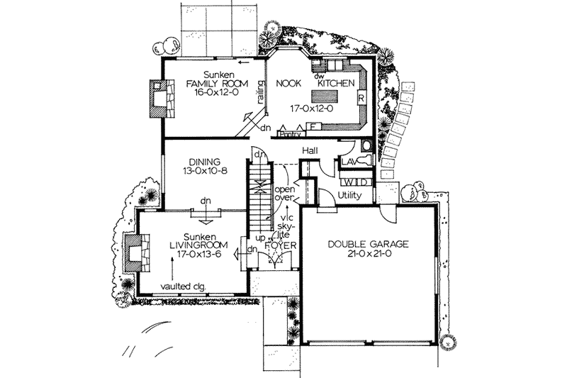 House Blueprint - Floor Plan - Main Floor for Modern House Plan #126-112 - 3 bed, 2.5 bath