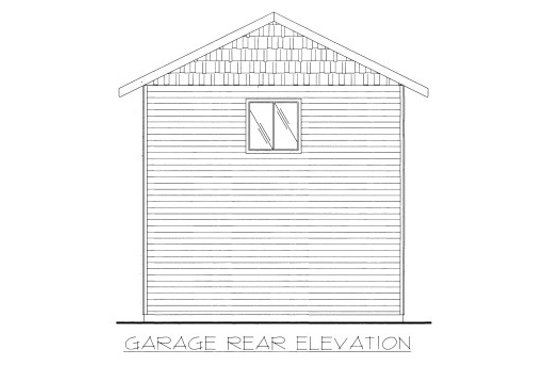 Exterior - Rear Elevation for Traditional House Plan #117-664, 0 bath