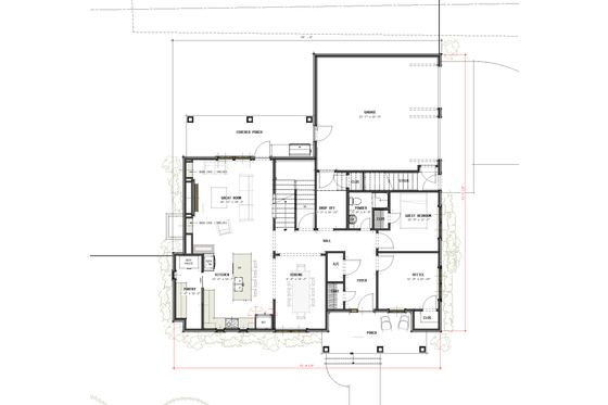 Floor Plan - Main Floor for Farmhouse House Plan #460-11 - 4 bed, 3.5 bath