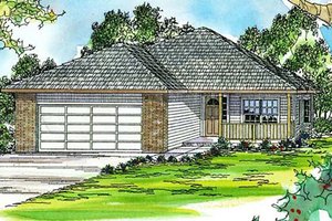 Ranch Exterior - Front Elevation Plan #124-313