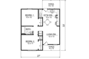 Ranch Style House Plan - 2 Beds 1 Baths 736 Sq/Ft Plan #14-237 