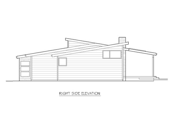 Exterior - Other Elevation 1 for Modern House Plan #519-2 - 3 bed, 2 bath