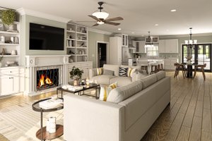 Interior - Family Room 1 for Farmhouse House Plan #44-278 - 5 bed, 3 bath