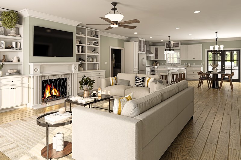House Design - Interior - Family Room 1 for Farmhouse House Plan #44-278 - 5 bed, 3 bath