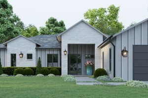 Exterior - Front Elevation 3 for Ranch House Plan #1112-7 - 4 bed, 3 bath