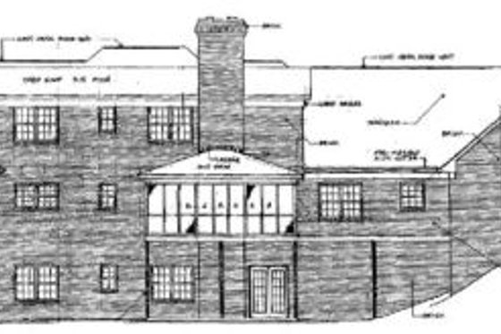 Exterior - Rear Elevation for European House Plan #10-223 - 4 bed, 3.5 bath