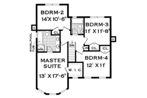 Floor Plan - Upper Floor for Farmhouse House Plan #3-163 - 4 bed, 2.5 bath