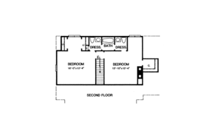 Floor Plan - Upper Floor for Country House Plan #10-243 - 3 bed, 2.5 bath