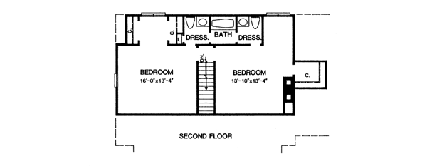 Country Floor Plan - Upper Floor Plan #10-243