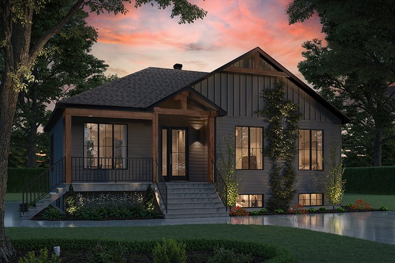 House Blueprint - Exterior - Front Elevation 4 for Bungalow House Plan #23-2830 - 3 bed, 1 bath