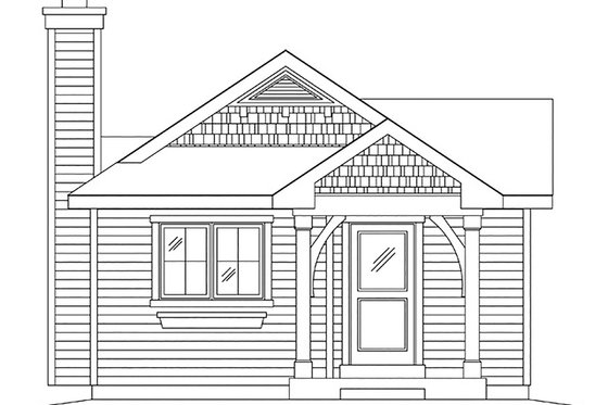 Exterior - Front Elevation 3 for Cottage House Plan #22-597 - 1 bed, 1 bath