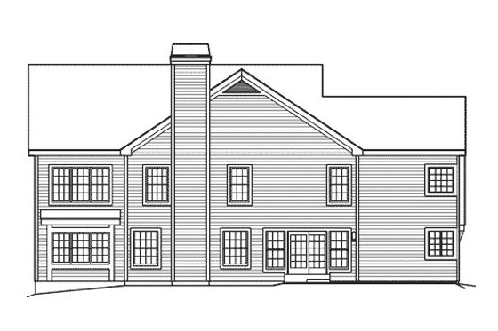 Exterior - Rear Elevation for Colonial House Plan #57-365 - 4 bed, 4.5 bath