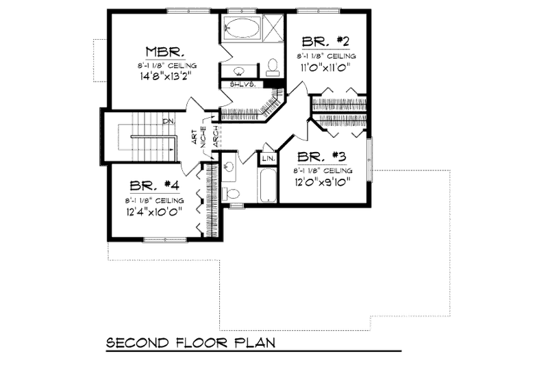 House Plan Design - Floor Plan - Upper Floor for Traditional House Plan #70-976 - 4 bed, 2.5 bath