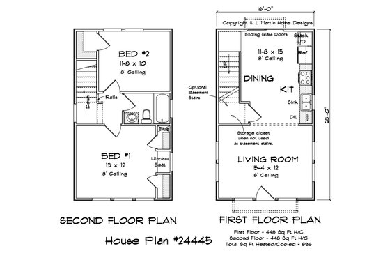 Floor Plan - Main Floor 1 for Cottage House Plan #513-2238 - 2 bed, 1 bath