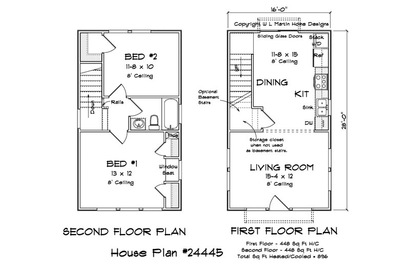 House Design - Floor Plan - Main Floor 1 for Cottage House Plan #513-2238 - 2 bed, 1 bath