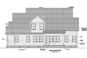Exterior - Rear Elevation for Farmhouse House Plan #1071-8 - 5 bed, 4.5 bath