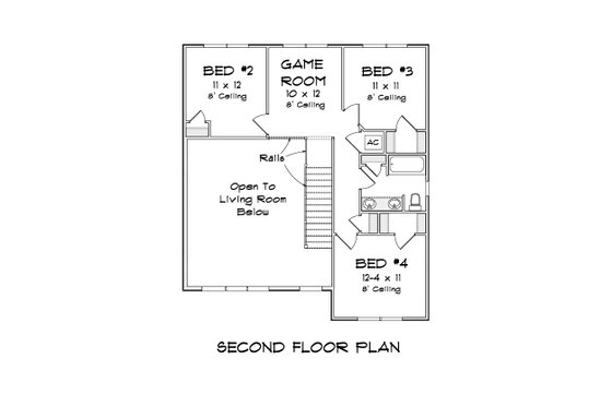 Floor Plan - Upper Floor 1 for Cottage House Plan #513-2228 - 4 bed, 2.5 bath
