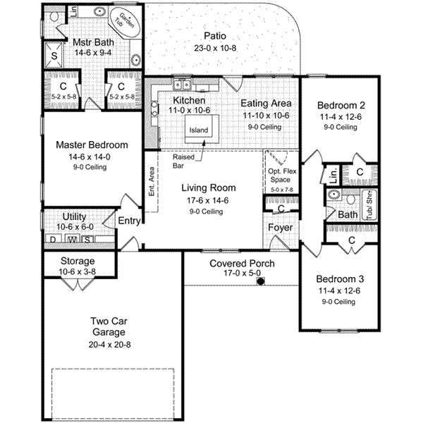 Dream House Plan - Traditional Floor Plan - Main Floor Plan #21-159