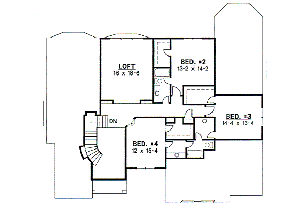 European Floor Plan - Upper Floor Plan #67-459