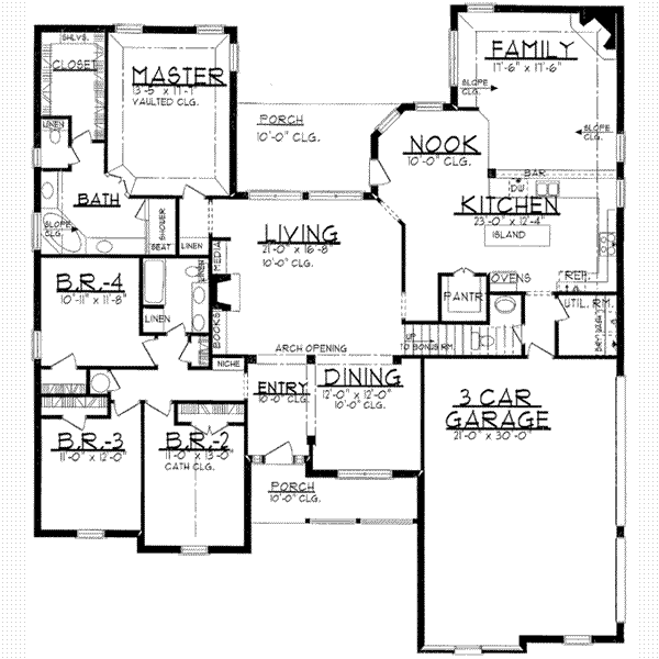 European Floor Plan - Main Floor Plan #62-138