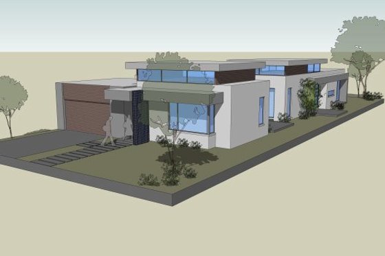 Exterior - Front Elevation for Modern House Plan #496-23 - 4 bed, 2.5 bath