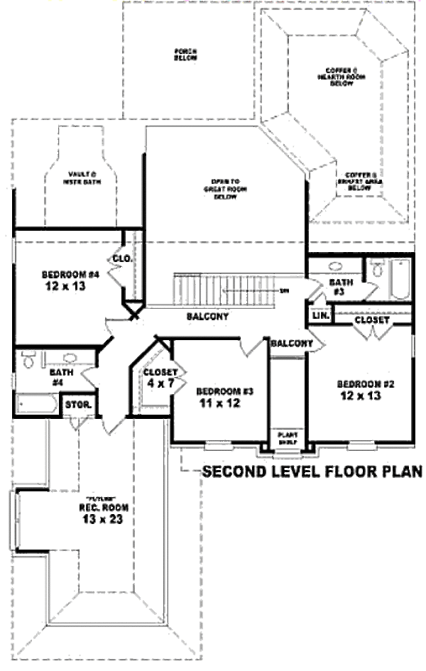 European Floor Plan - Upper Floor Plan #81-13757