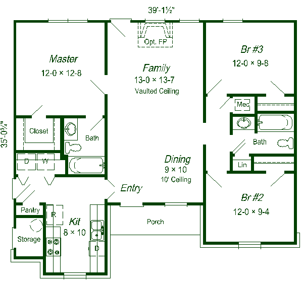 Cottage Floor Plan - Main Floor Plan #329-159
