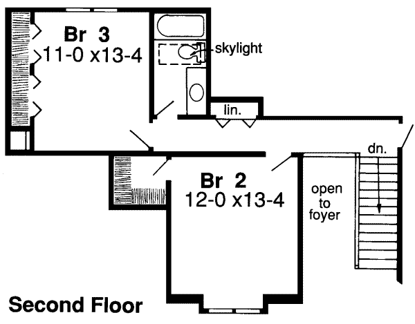 Traditional Floor Plan - Upper Floor Plan #312-355