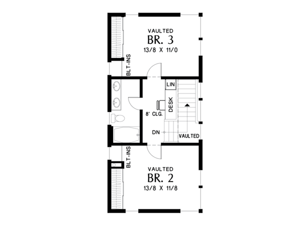 House Plan Design - Contemporary Floor Plan - Upper Floor Plan #48-693
