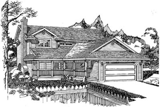 Exterior - Front Elevation for Traditional House Plan #47-399 - 3 bed, 2.5 bath